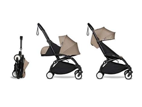 Babyzen Yoyo² – Conjunto completo de carrito de bebé (para recién nacidos y 6+ meses, con estructura en color gris topo), en color negro.