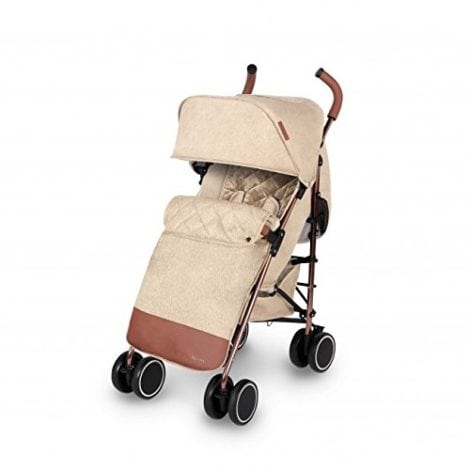 Cochecito principal de descubrimiento para bebés de Ickle Bubba | Carrito liviano | Tecnología de plegado compacto para facilidad de transporte y guardado | Capota extensible con protección solar UPF 50+ | Color arena/oro rosa.