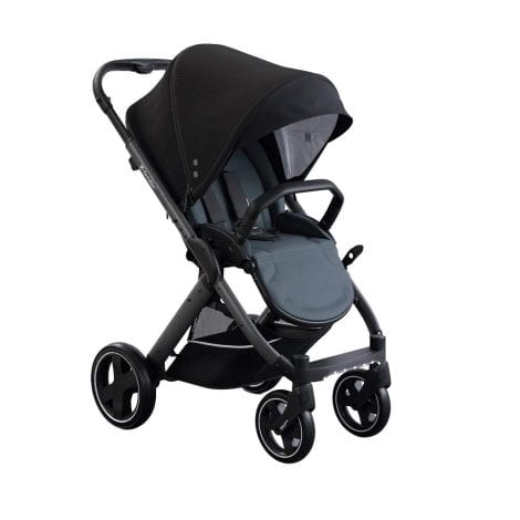 X-lander X-Pulse, un elegante y práctico cochecito urbano para bebés, adecuado para niños hasta 15 kg de peso, disponible en el vibrante color negro astral.