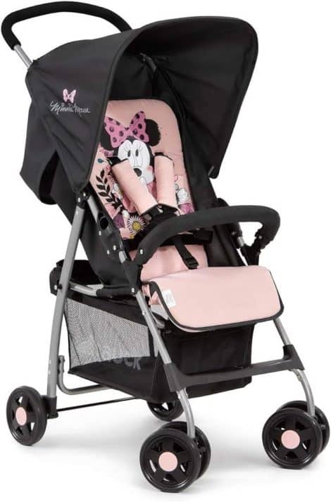 Producto: Carrito de bebé Hauck Sport, silla de paseo ligera desde el nacimiento hasta 18 kg, carro plegable ultraligero, ajustable, con cesto grande, diseño Minnie Rosa.