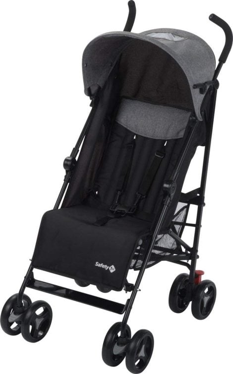 Silla de Paseo Ultraligera Safety 1st Rainbow, con un peso de solo 6,6 kg, es plegable y compacta. Además, se reclina en múltiples posiciones, cuenta con reposapiés ajustable y su color es elegante negro Chic.