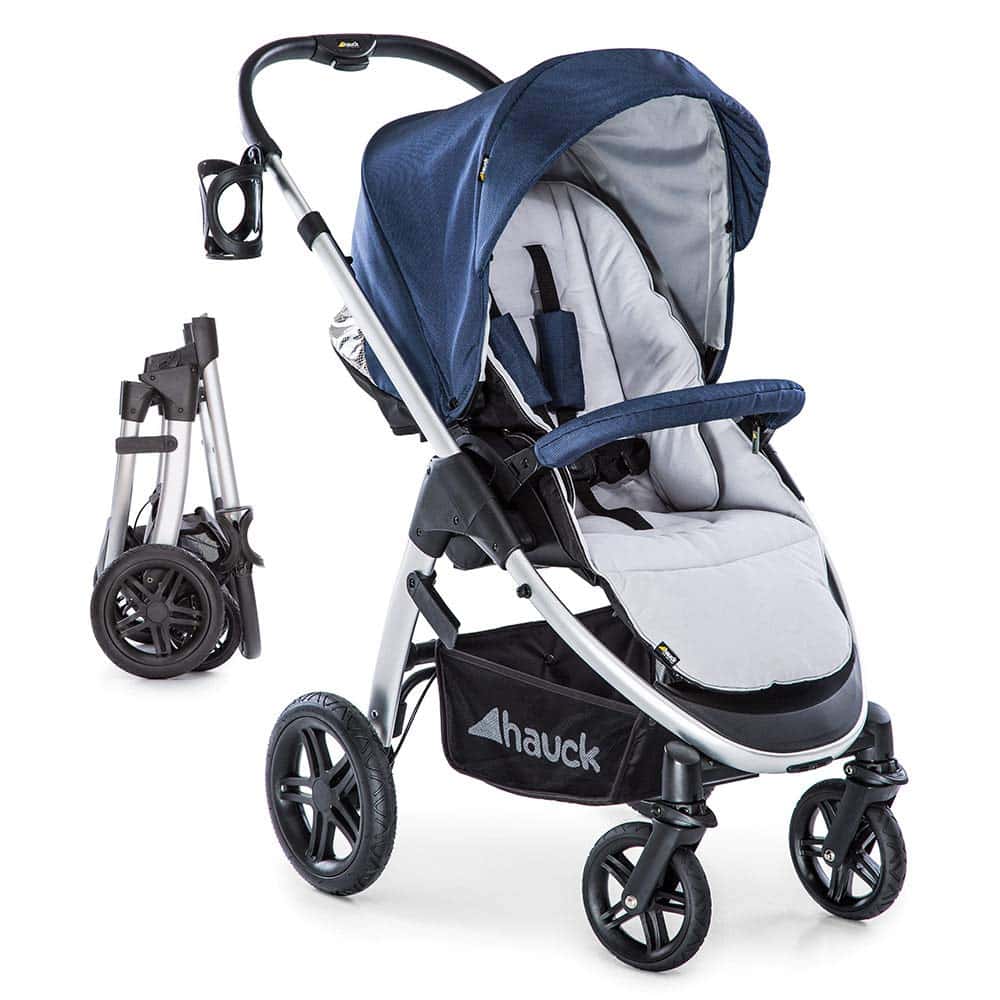 hauck Saturn R Silla de Paseo Todoterreno, Ruedas Giratorias, hasta 25 kg, Carrito Bebe, Altura Regulable, Reversible, Compatible con Capazo denim/silver 1 Unidad (Paquete de 1) Silla