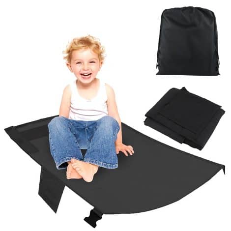 Cama inflable de avión para niños YuShengTai, en color negro, de 79 x 44 cm, extensor plegable de asiento de avión, cama portátil plegable para niños para viajar en avión.