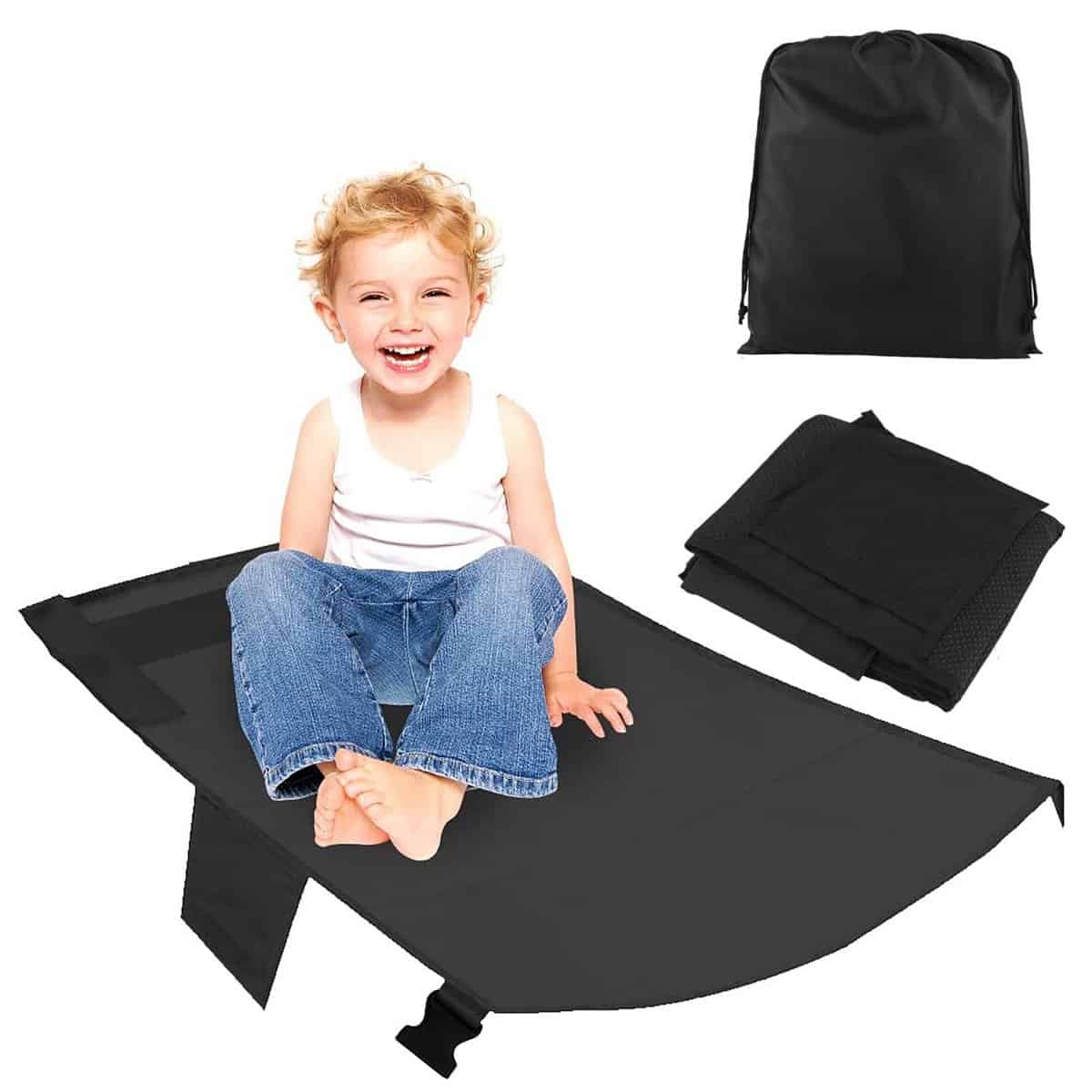 YuShengTai Cama Inflable Avion Niños, Negro, 79 x 44 CM Extensor de Asiento de Avión Plegable, Asiento de Cama de Avión Para Niños Plegable Portátil Niño Viajar Asiento de Avión