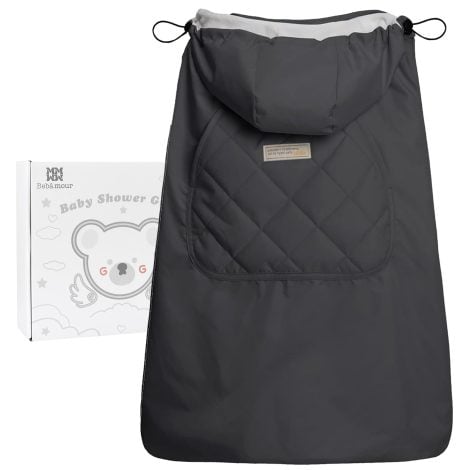 Bebear Sudadera UniversaI Cálida de Invierno para Mochila Porta Bebé, Funda para Mochila Porta Bebé para Todas las Estaciones en color Gris Oscuro. 01 Gris Oscuro.