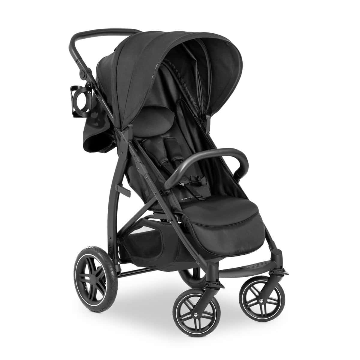 hauck Silla de Paseo Rapid 4D Air, Carro Bebe con Ruedas Neumaticas, Protección Solar 50+, Cochecito hasta 25 kg, Altura Ajustable, Cesta Grande, Negro Black