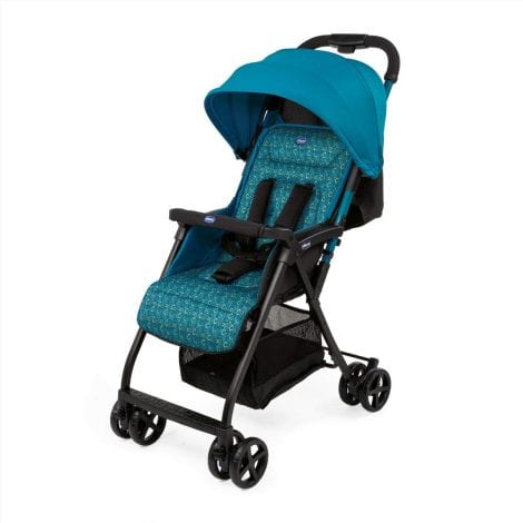 Chicco Ohlala 2 – Pram ultra ligera y compacta, fácil de manejar, pesa solo 3,8 kg, en rosa con estampado azul verdoso (Digital)