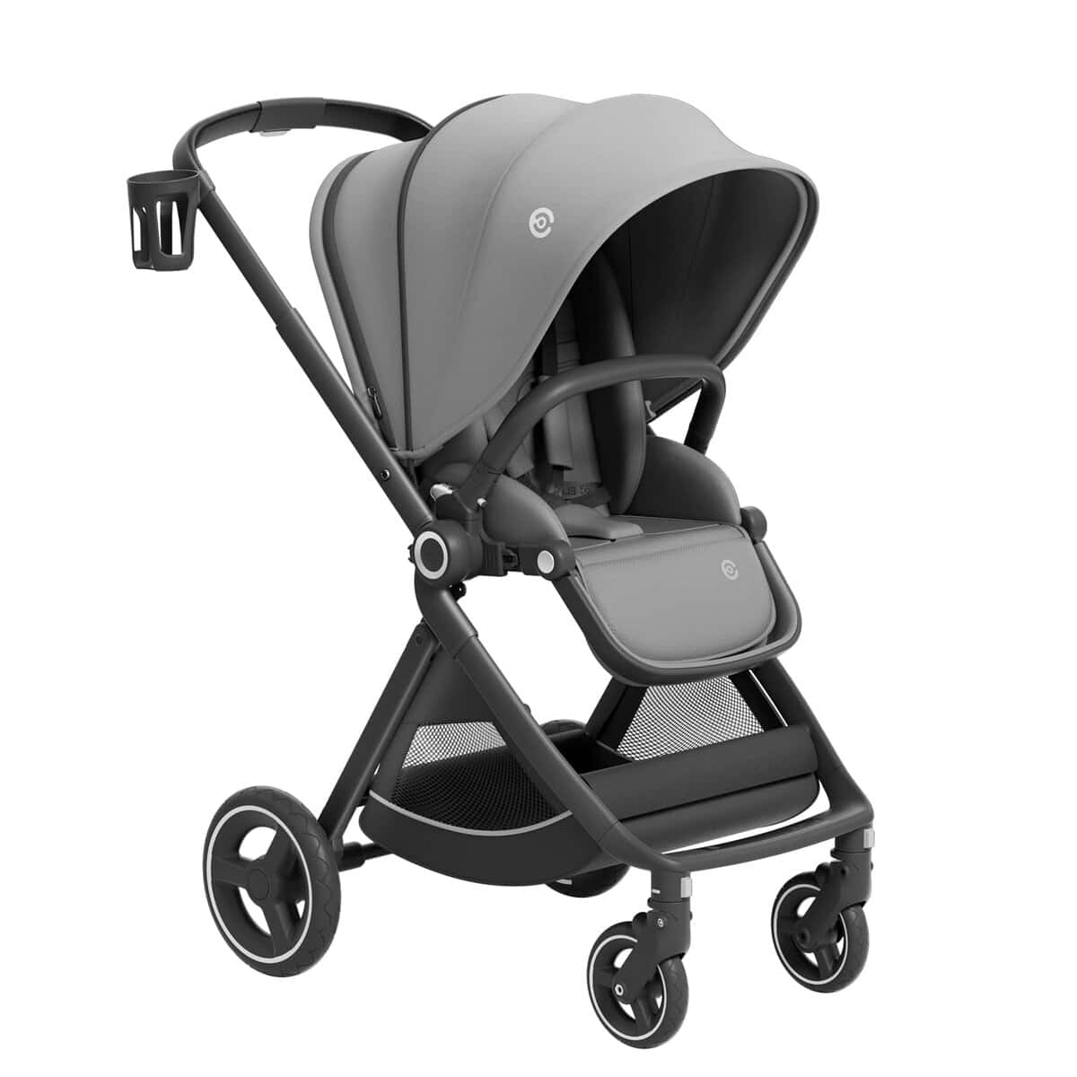 Silla de Paseo Reversible, ELITTLE EMU Carrito Bebe Apta de 0 a 36 Meses 25 Kg, Cochecito todo terreno, Protección Solar 50+ Carro Bebe, Cochecito Bebe con Ruedas Grandes (Gris)