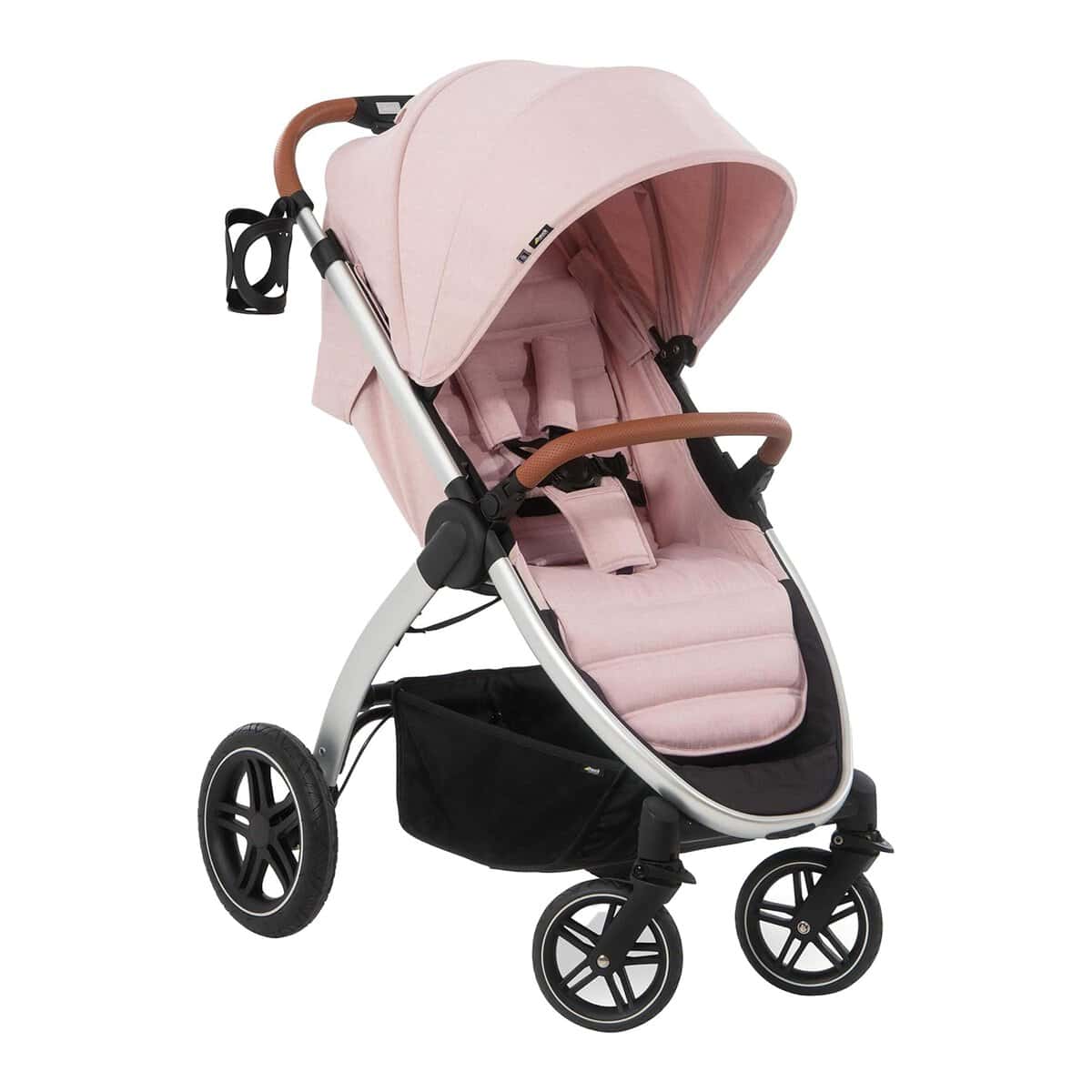 hauck UpTown Silla de Paseo Ligera, Carrito Bebe Plegable con Respaldo Reclinable, Carro Bebe con Manillar Regulable, Portavasos, hasta 25 kg - Rosé Color rosa.