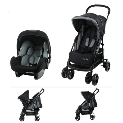 Silla de paseo combinada 2 en 1 Nania + asiento de coche BEONE Gp 0+ (0-13Kg) con 4 estrellas ADAC.