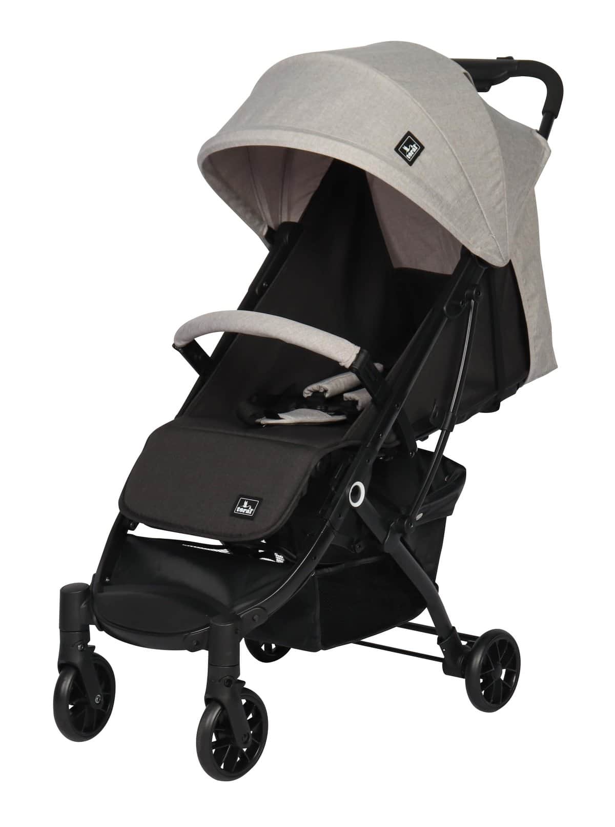 Toral Silla de Paseo Ligera Modelo Neo - Silla Paseo Ligera o Carrito bebe con Arnés, Respaldo Reclinable y con Capota Ajustable - Carro Bebe Color Gris