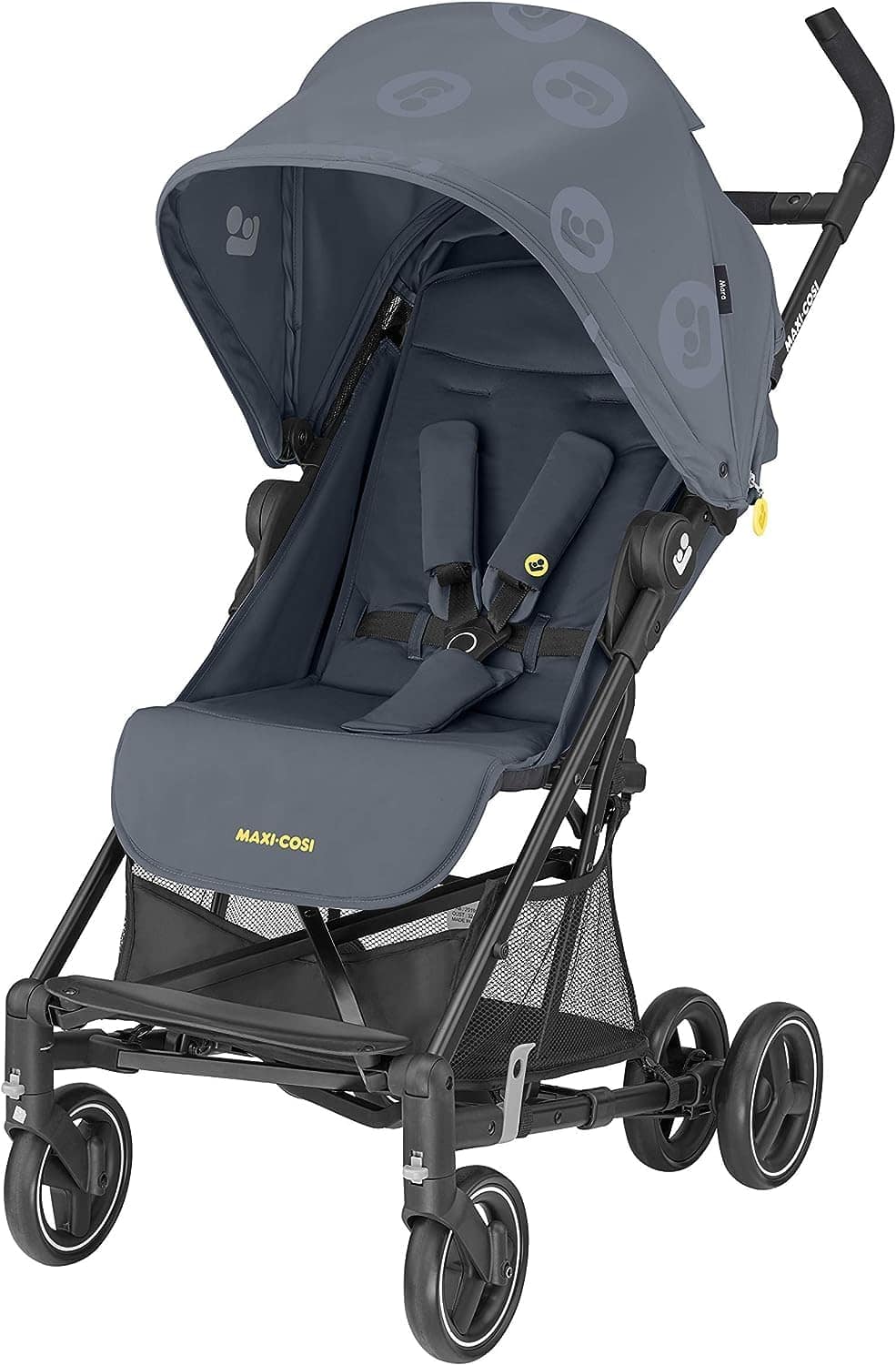 Maxi-Cosi Mara Silla de paseo ligera y compacta, reclinable hasta la posición de dormir, asiento espacioso y cómodo, plegable con una sola mano, cochecito de 0 meses a 22 kg, color Graphite Brave Graphite