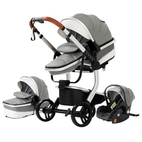 Paráfrasis del nombre del producto: Cochecito de bebé convertible en silla de paseo y cuna, con asiento reclinable y plegable para recién nacidos (gris 518).