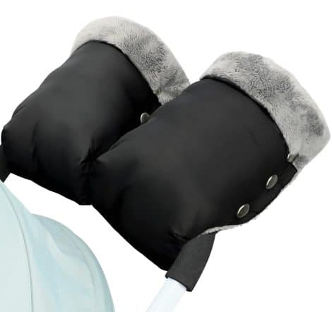 Guantes para Carrito de Bebé Frasheng con Forro Polar, Guantes para Cochecito de Bebé Impermeables y Cortaviento para Todos los Cochecitos, Bicicletas y Sillas de Ruedas, Guantes para Carro de Bebé en Invierno (color gris).