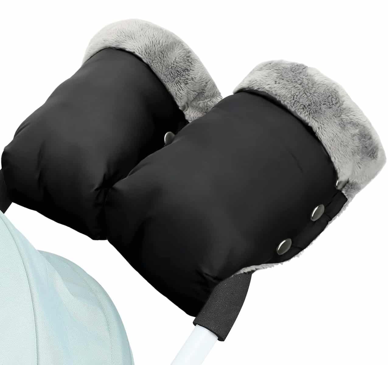 Frasheng Guantes Carrito Bebé Manoplas Carrito Bebe con forro polar,Guantes Cochecito bebe Impermeable y Cortaviento Todos los Cochecitos Bicicleta Silla de Ruedas Guantes Carro bebe Invierno(gris)