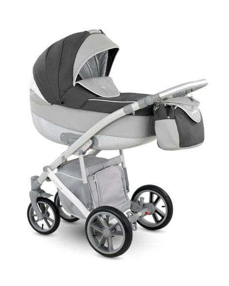 Carrito de bebé de la marca Lux4Kids. Versátil todo en uno, ideal para todas las estaciones del año. Incluye bañera, asiento y silla para bebé en color blanco grau-anthrazit-weiss. Talla: juego de 3 en 1 con sombrilla.