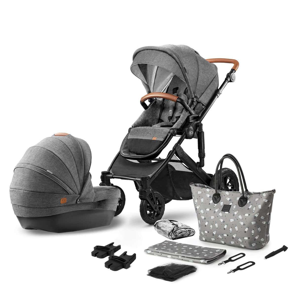 kk Kinderkraft Carrito Bebé 2 Piezas PRIME 2020, Silla de Paseo, Capazo, Gris