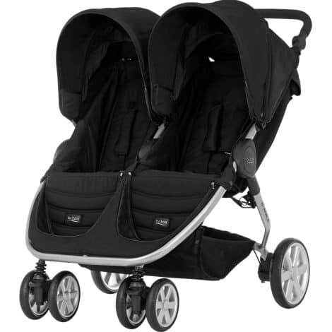 BRITAX RÖMER Cochecito de Bebé B-AGILE DOUBLE Fácil de Plegar y Compacto para dos Niños, Cosmos Negro.