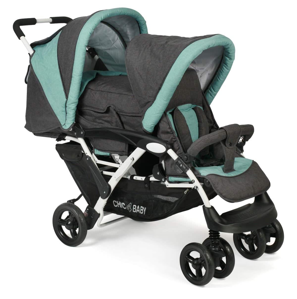 CHIC 4 Baby 274 65 Carrito Duo con bolsa, melange Antracita de Mint, Gris, Gris