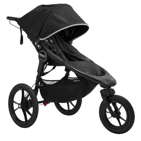 Baby Jogger Summit X3 Negro Medianoche – Silla de Paseo todo terreno plegable de 3 ruedas, con freno de mano, color negro.