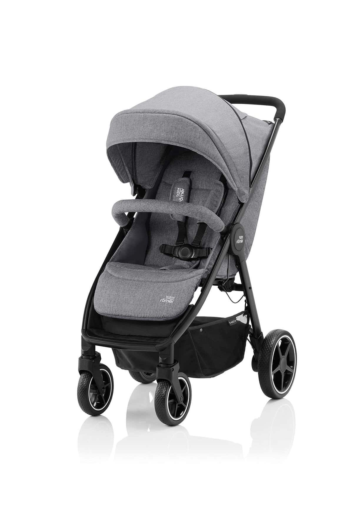 BRITAX RÖMER Carrito Bebe B-AGILE M Compacto y Plegable con una Mano Niños de 0 a 22 kg desde el Nacimiento hasta los 4 Años, Elephant Grey Elephant Grey Carrito