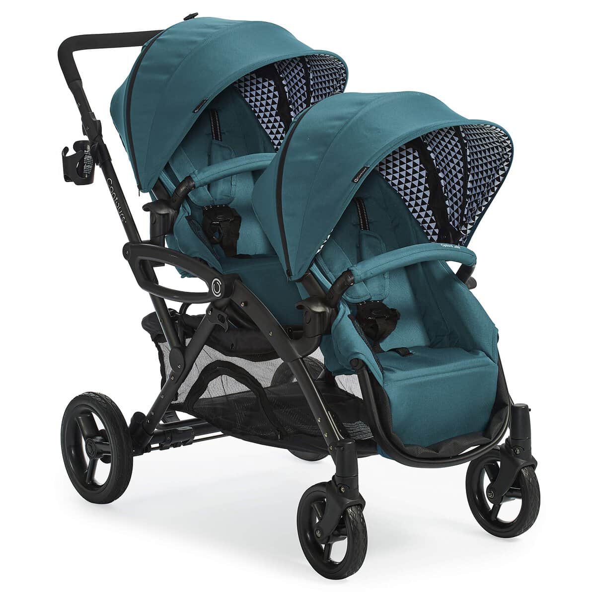 Contours opciones elite tandem doble del niño y del cochecito de bebé, múltiples configuraciones de asientos, asiento de coche de compatibilidad, aruba teal